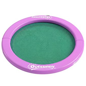 Outsunny 8FT Inflatable Water Hammock Floating Ring Dock Platform,