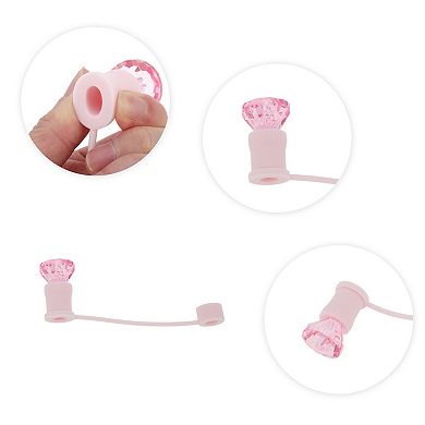 Gemstone Straw Cover Cap 4 Pcs