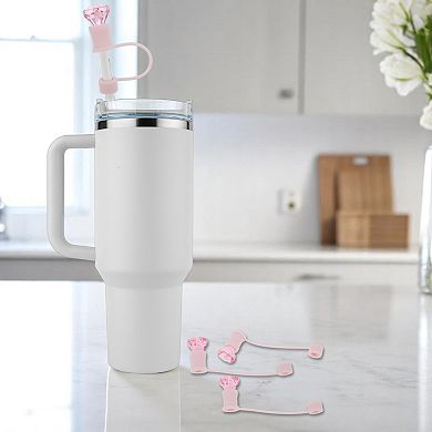 Gemstone Straw Cover Cap 4 Pcs