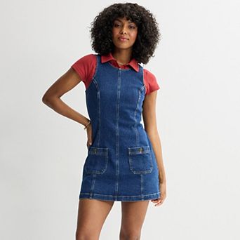 Juniors' Tinseltown Patch Pocket Shift Dress