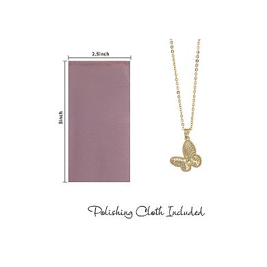 City Luxe 14k Gold Plated Cubic Zirconia Pendant Necklace