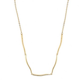 City Luxe 14k Gold Plated Polished Pendant Necklace