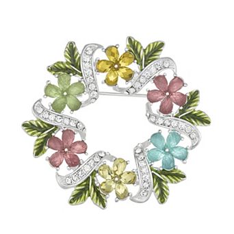 Napier Silver Tone Flower Wreath Pin