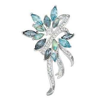 Napier Silver Tone Gemstone Pin