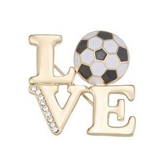 Napier Gold Tone Love Soccer Pin