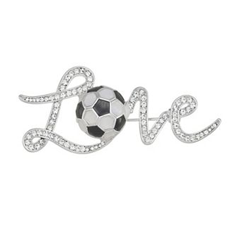 Napier Silver-Tone Love Soccer Pin