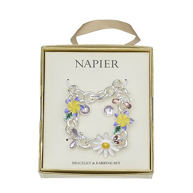 Napier Flower Bracelet & Earring Set