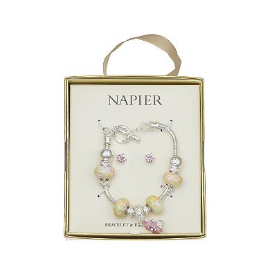Napier Silver-Tone 2-Piece Bracelet & Earring Set