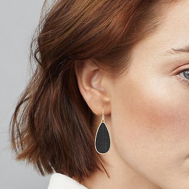 Nine West Gold Tone Lizard Texture Teardrop Earrings