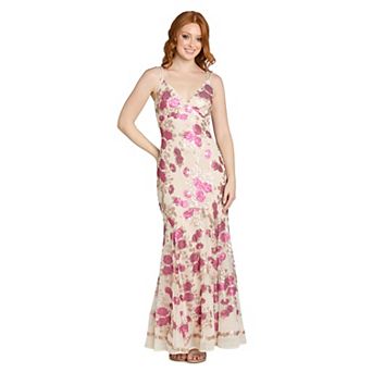 Juniors' Morgan and Co Long Floral Beaded Dress
