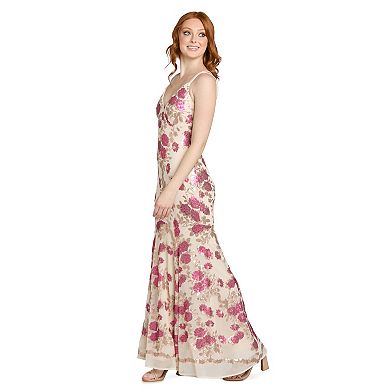 Juniors' Morgan and Co Long Floral Beaded Dress