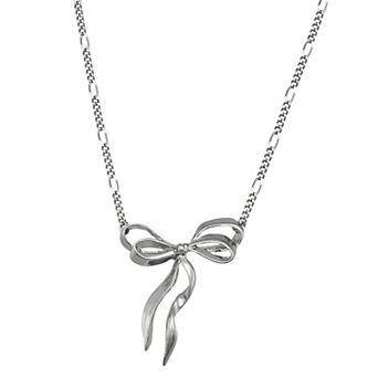 Simply Vera Vera Wang Silver Tone Bow Pendant Necklace