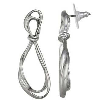 Simply Vera Vera Wang Silver Tone Bow Linear Post Drop Earrings