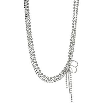 Simply Vera Vera Wang Silver Tone 2 Row Bow Collar Necklace