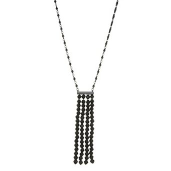 Simply Vera Vera Wang Black Fringe Bar Pendant Necklace