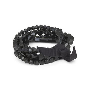 Simply Vera Vera Wang Black Beaded Stretch Bracelet