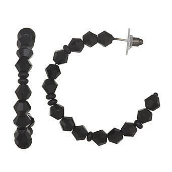 Simply Vera Vera Wang Black Gemstone C-Hoop Earrings