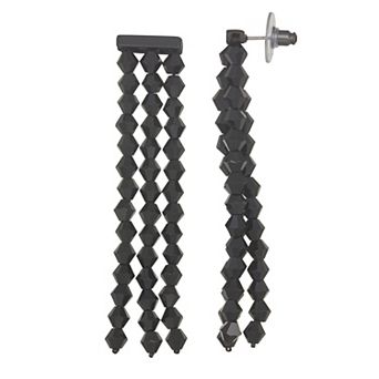 Simply Vera Vera Wang Black Post Back Bar Chandelier Earrings