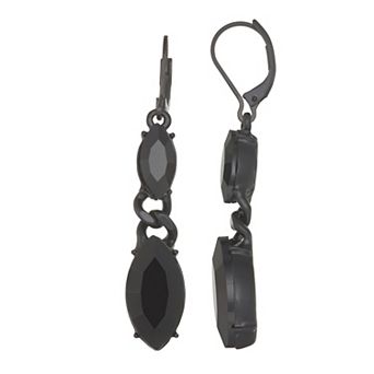 Simply Vera Vera Wang Black Gemstone Linear Drop Earrings