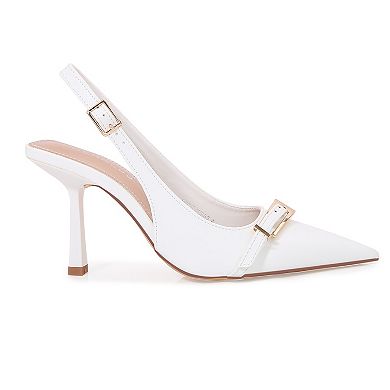 Coraline Slingback Heels with Ornamental Buckle