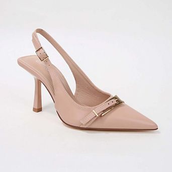 Coraline Slingback Heels with Ornamental Buckle