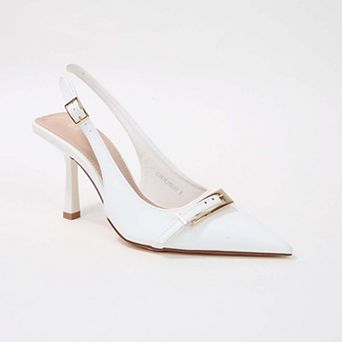Coraline Slingback Heels with Ornamental Buckle