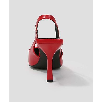Cindy Slingback Pumps with Tonal Buckle Detail