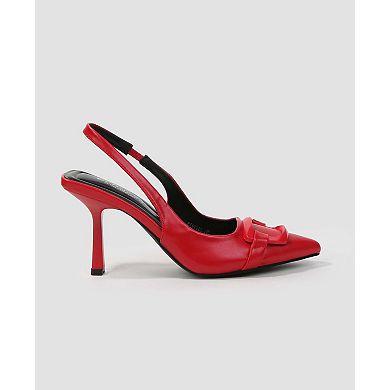 Cindy Slingback Pumps with Tonal Buckle Detail