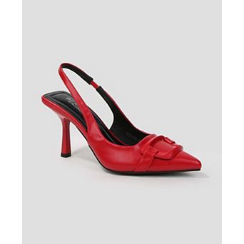 Cindy Slingback Pumps with Tonal Buckle Detail
