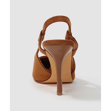 Euphemie Microfiber Suede Slingback Pumps