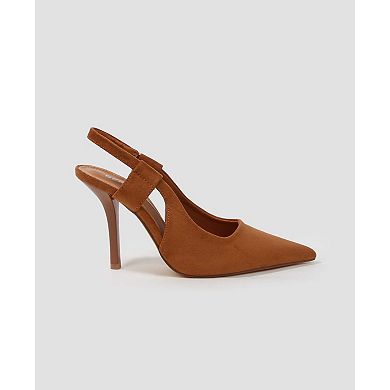 Euphemie Microfiber Suede Slingback Pumps