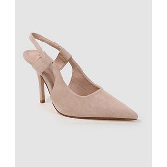 Euphemie Microfiber Suede Slingback Pumps