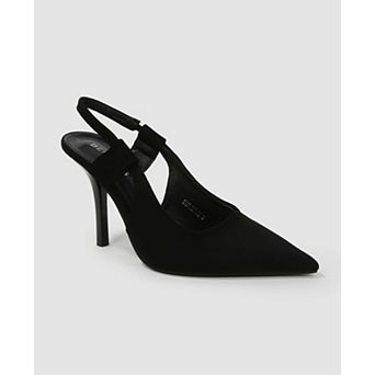 Euphemie Microfiber Suede Slingback Pumps
