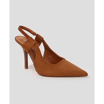 Euphemie Microfiber Suede Slingback Pumps