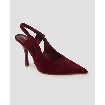 Euphemie Microfiber Suede Slingback Pumps