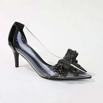 Nala Clear Vinyl Pump with Rhinestone Bow
