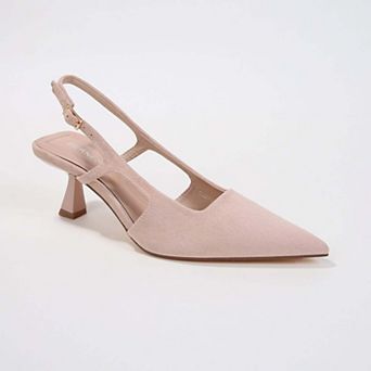 Cleopatra Faux Suede Slingback Kitten Heels