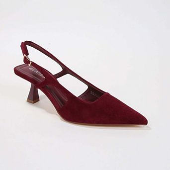 Cleopatra Faux Suede Slingback Kitten Heels