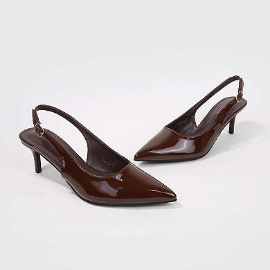 Fancy Slingback Kitten Heels