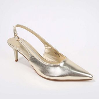 Fancy Slingback Kitten Heels