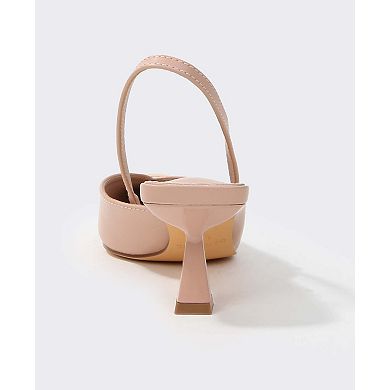 Cielo Slingback Pumps with Gold-ToneTrapezoid Accent
