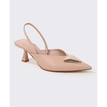 Cielo Slingback Pumps with Gold-ToneTrapezoid Accent