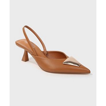 Cielo Slingback Pumps with Gold-ToneTrapezoid Accent