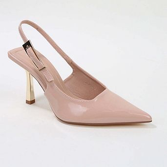 Honey Slingbacks with Gold Accents