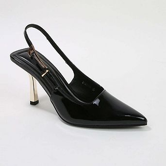 Honey Slingbacks with Gold Accents