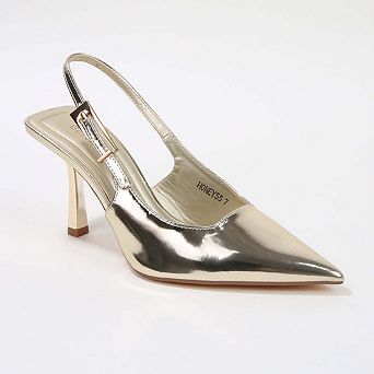 Honey Slingbacks with Gold Accents