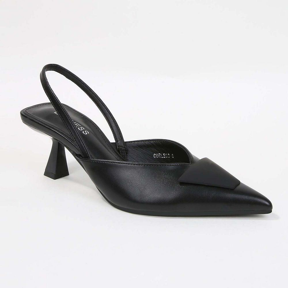 Corless Slingback Pumps with Trapezoid Detail