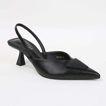 Corless Slingback Pumps with Trapezoid Detail