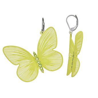 Simply Vera Vera Wang Silver Tone Gemstone Butterfly Drop Earrings