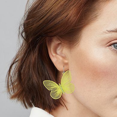 Simply Vera Vera Wang Silver Tone Gemstone Butterfly Drop Earrings